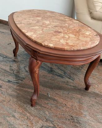 Tavolino di legno e marmo