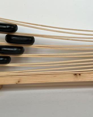 ARTE - COMPOSIZIONE BASALTO E LEGNO