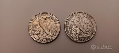 monete argento 1/2 dollaro