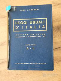 LEGGI USUALI D ITALIA, HOEPLI, 1936