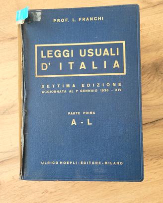 LEGGI USUALI D ITALIA, HOEPLI, 1936
