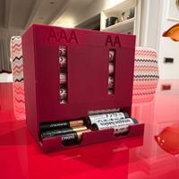 Porta Batterie  in PLA Rosso - Organizer3D