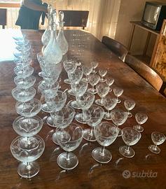 Bicchieri cristallo soffiato vintage