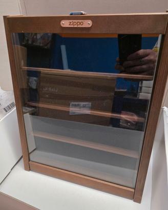 Vetrinetta Espositore in legno Zippo per accendini