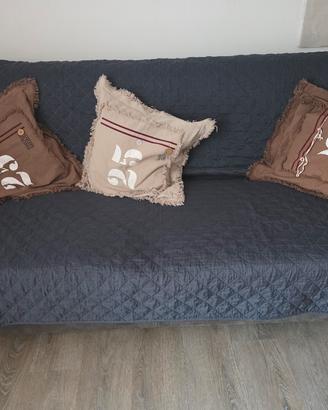 divano letto marrone, Larghezza 205cm.