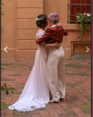 vestito da sposa a pantalone 