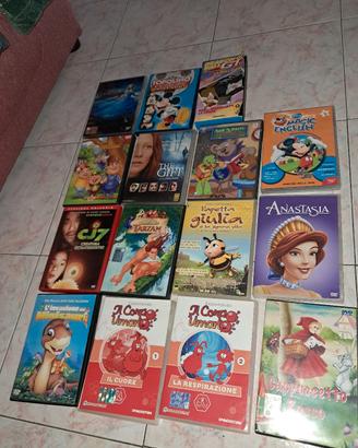 Set 14 DVD e 1 VHS per bambini 