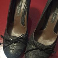 Scarpe pelle nera tacco medio Janet & Janet