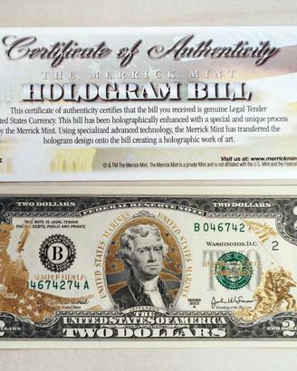 Banconota da 2 Dollari Usa – The Merrick Mint