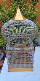 Gabbia per uccelli Araba Vintage in acciaio.