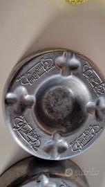 2 posacenere in metallo vintage 