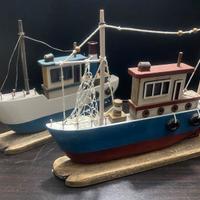 Coppia Barche a Vela Decorative Luci Led