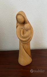 Statuina Madonna con Bambino “Faceless”ulivo