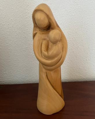 Statuina Madonna con Bambino “Faceless”ulivo