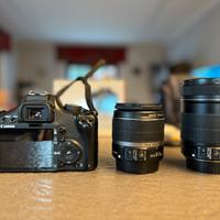Reflex Canon EOS 450D + 2 obbiettivi e accessori
