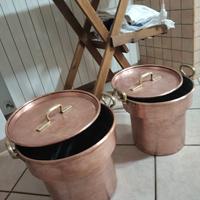 pentole in rame restaurate 