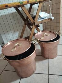 pentole in rame restaurate 