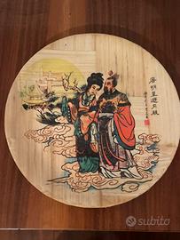 Piatto decorativo in bambù arte cinese