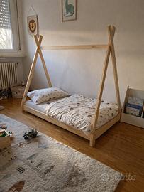 Letto Montessori 70x140 in legno naturale