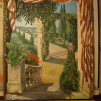 Giardino all'italiana  co pavone reale