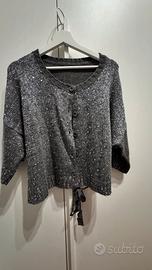 Stefanel Cardigan grigio con paillettes