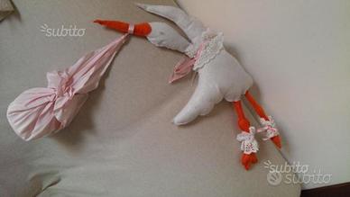 Cicogna coccarda per la nascita da appendere