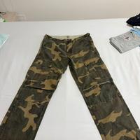 Pantaloni cargo militari verdi