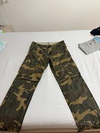 Pantaloni cargo militari verdi