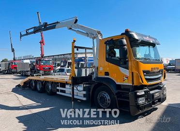 IVECO AD320S42 GRU + CARRELLONE/PIANALE 4 ASSI 8X2