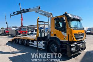 IVECO AD320S42 GRU + CARRELLONE/PIANALE 4 ASSI 8X2