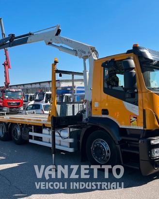IVECO AD320S42 GRU + CARRELLONE/PIANALE 4 ASSI 8X2