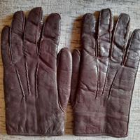 Guanti in pelle marrone vintage