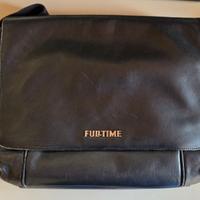 Borsa tracolla nera in vera pelle Fulltime uomo