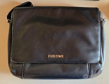 Borsa tracolla nera in vera pelle Fulltime uomo