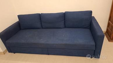 Divano letto a 3 posti blu