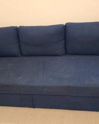 Divano letto a 3 posti blu