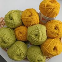 LOTTO 10 GOMITOLI ANTIPILING CURCUMA/VERDE BACCELL