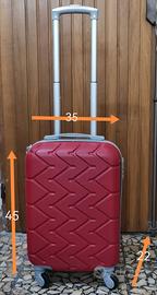 Valigia trolley rosso 45x35x22