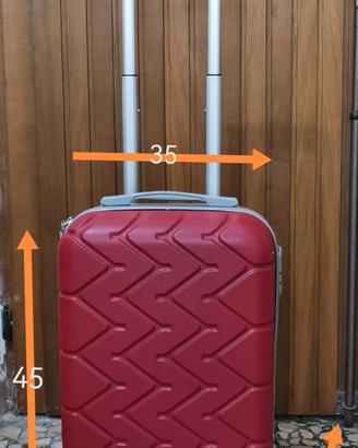 Valigia trolley rosso 45x35x22