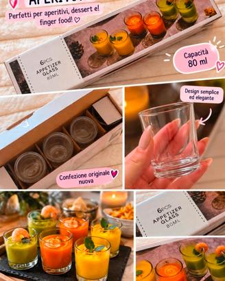Set 6 Bicchierini in Vetro  80 ml - nuovi