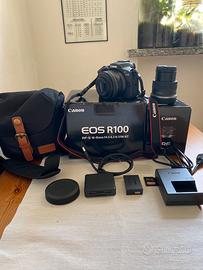 Fotocamera eos R100 canon 18-45 + 50 mm f1.8 sti