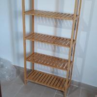 Scaffale da Doccia a 5 Ripiani in Bambù, Scarpiera