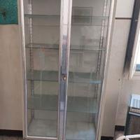 vetrine mediche vintage in metallo e vetro