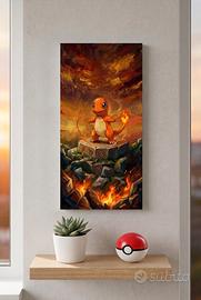 Quadro Charmander Pokémon - Stampa Tela Fan Art