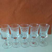 Set bicchieri vintage da liquore inciso anni 70/80