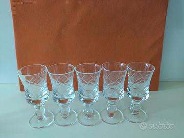 Set bicchieri vintage da liquore inciso anni 70/80