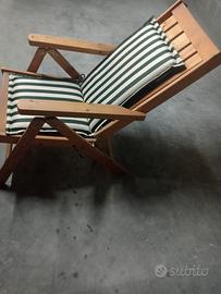 poltrona in legno riclinabile