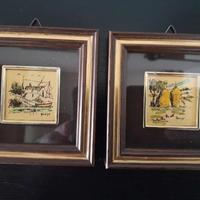 Quadretti anni 50 lavorati a mano 