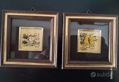 Quadretti anni 50 lavorati a mano 