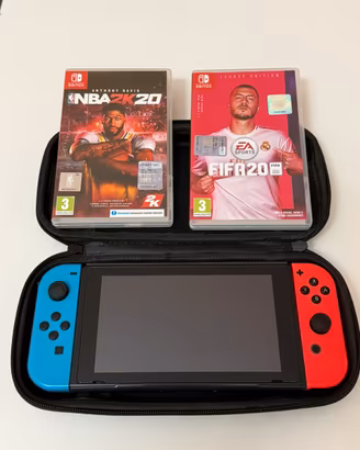 Nintendo switch +2giochi+custodia